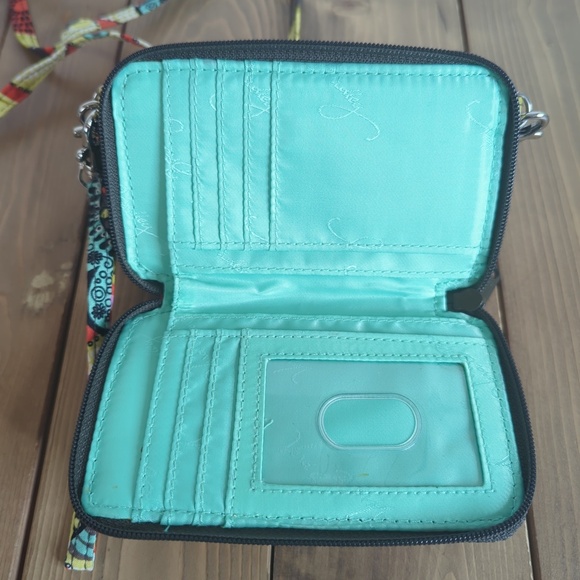 Vera Bradley Colourful Floral Paisley ID Wallet/Crossbody Bag - Picture 7 of 8